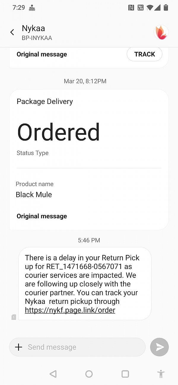 Order n apology for 10th failure in return pickup