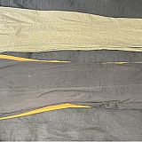 Three chinos, same order, same measurements--3 random lengths.