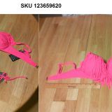 This is supposed to be a 2XL bikini. The ruler in the picture is 12 inches / 30 cm as a reference.