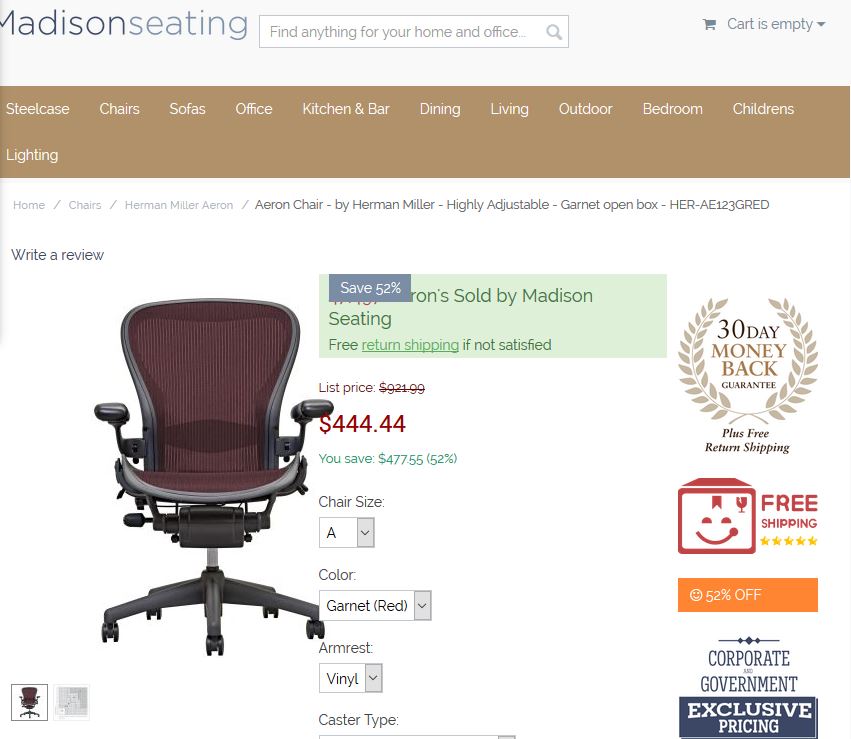 MadisonSeating Reviews 226 Reviews of Sitejabber