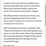 I submitted a request to cancel the server, they have not shut it down.