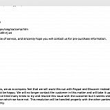 "We will no longer contact the customer in this matter and will take it up with Paypal, Discover and if necessary the police. We have tried many times to try and resolve this issue with the customer but it seems she is too deep in the fact that we are "fa