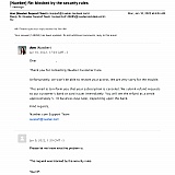My email request for an explanation of termination with Nuwber's reply