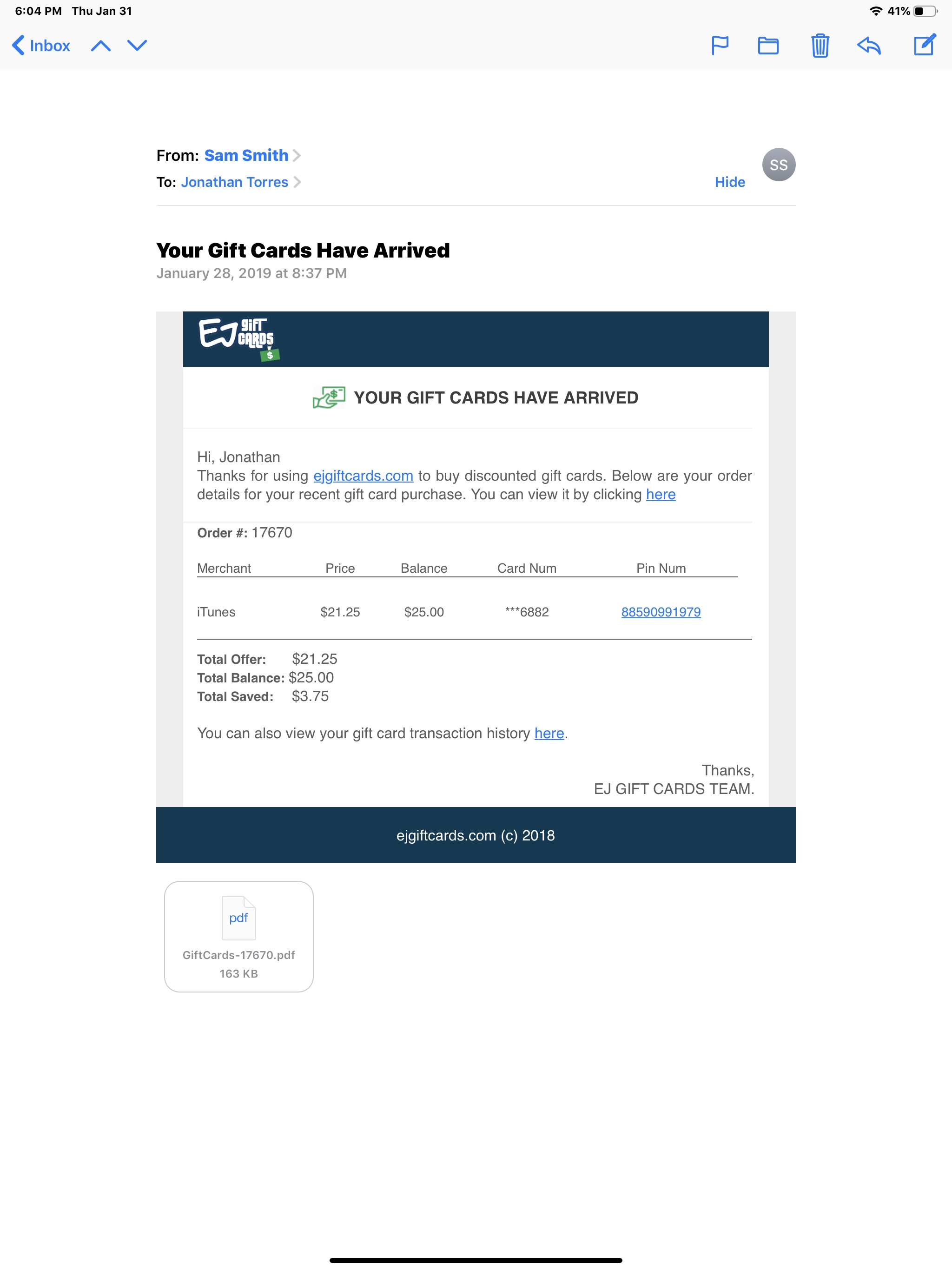 EJ Gift Cards Reviews 111 Reviews of Sitejabber