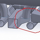 The frame as pictured is completely made up - nothing like a Polaris.
Even though they've made it up, they couldn't even be bothered to join the bits of tube together.
The Blue likes are where Solidworks has found faulty faces - the model is full of them.