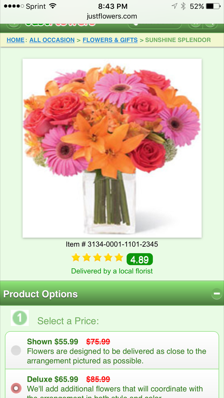 JustFlowers Reviews 106,670 Reviews of Sitejabber