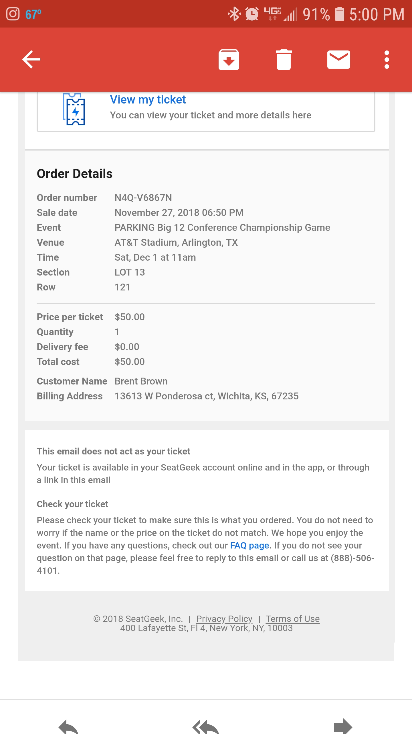 Seatgeek Reviews 1 495 Of Sitejabber Seatgeek