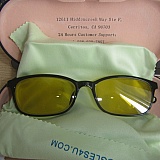 Yellow tint sunglasses. You don't pay extra for the hard case and microfiber clothes, they're complementary.