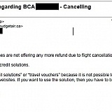 Their first response where they lie about airline not offering a refund AND not helping me get a voucher from Emirates. Thieves!