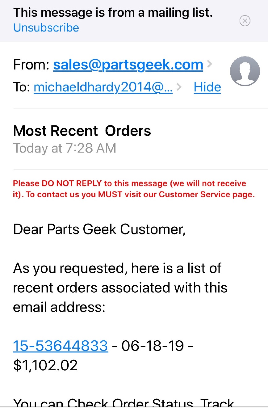 PartsGeek Reviews 427 Reviews of Sitejabber