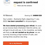 For reasons just took my money I booked after receiving email the flight has been cancelled if booking with this please cancel your card