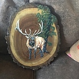 Hand painted on real wood by Pat King.