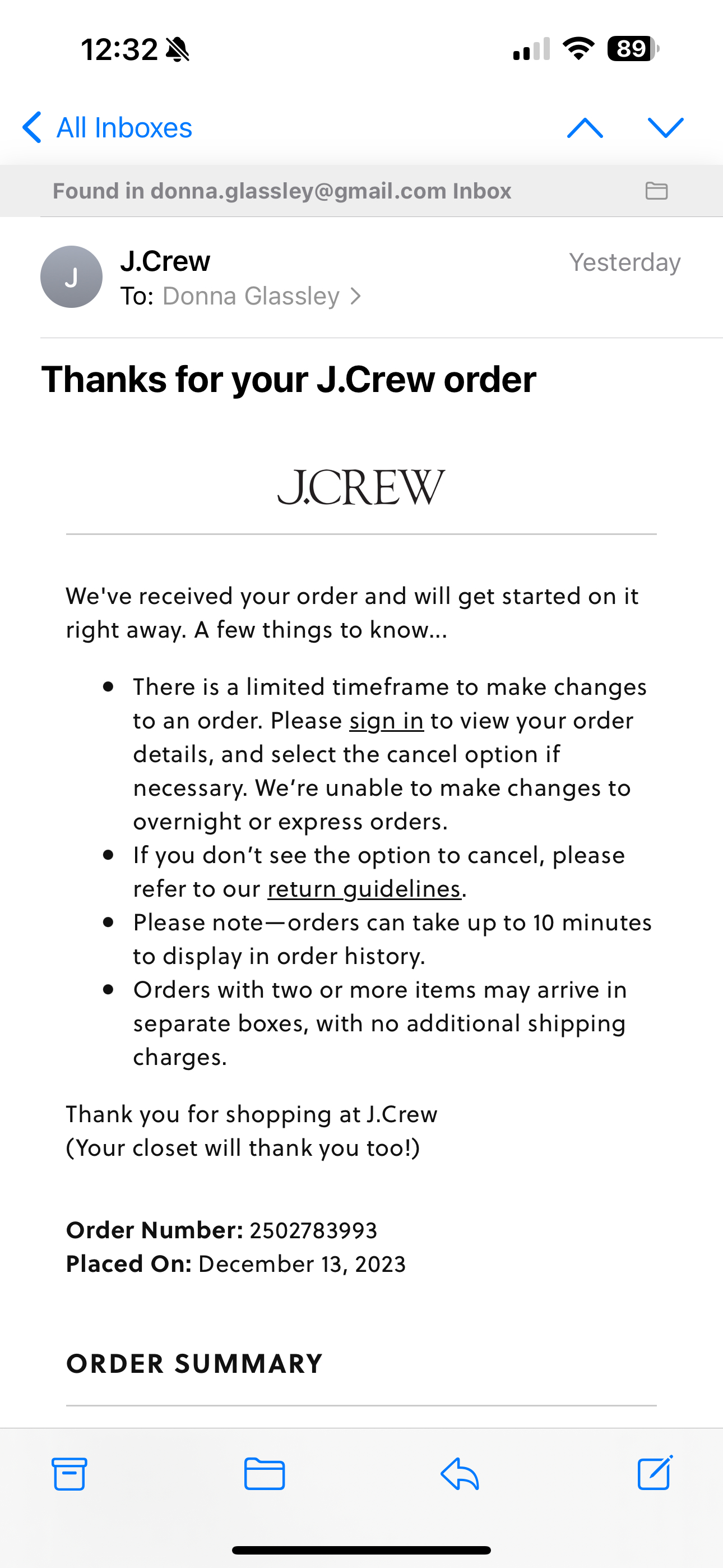 j crew customer care number