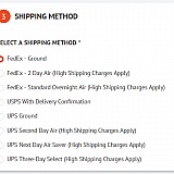 Shipping Method selection with NO shipping cost