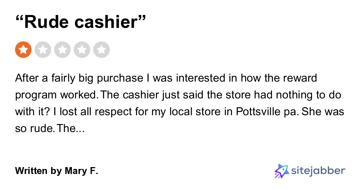 1Star Review of Ace Hardware “Rude cashier”