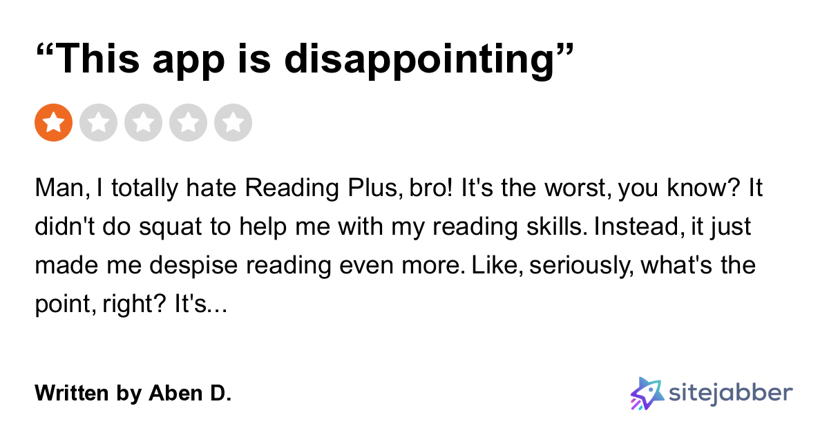 1Star Review of Reading Plus “This app is disappointing”
