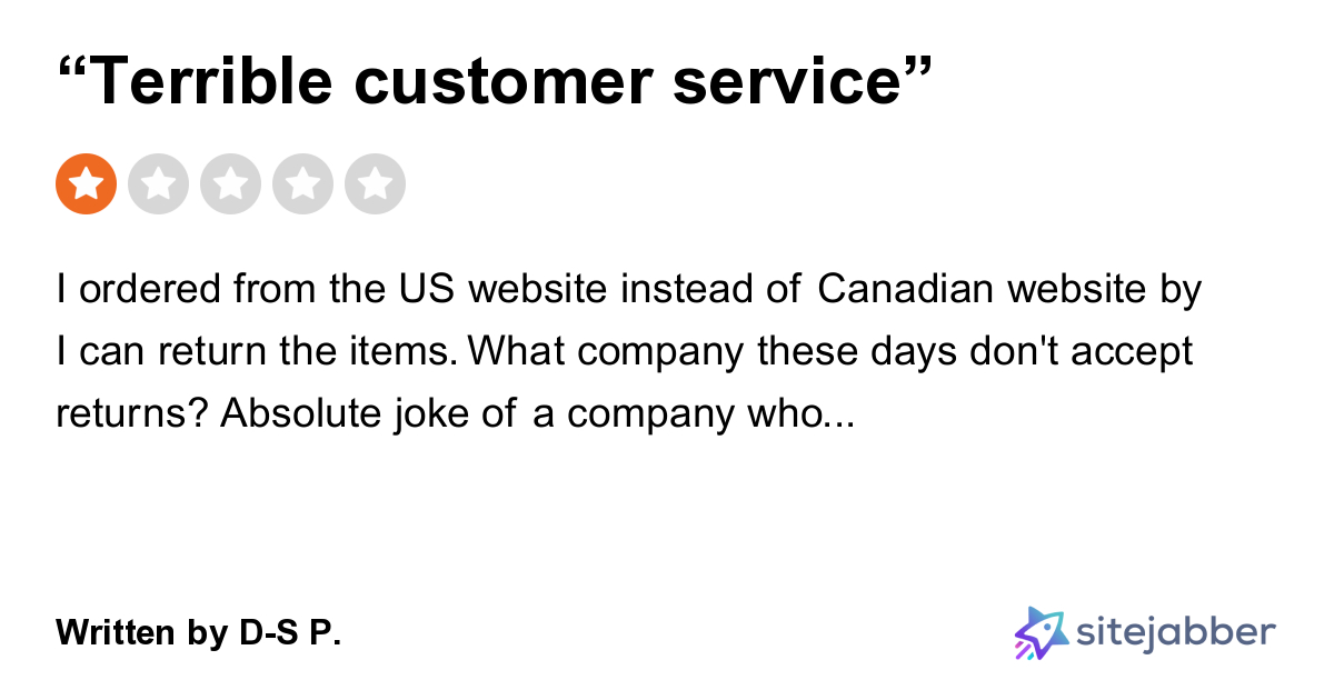 1Star Review of Urban Outfitters “Terrible customer service”